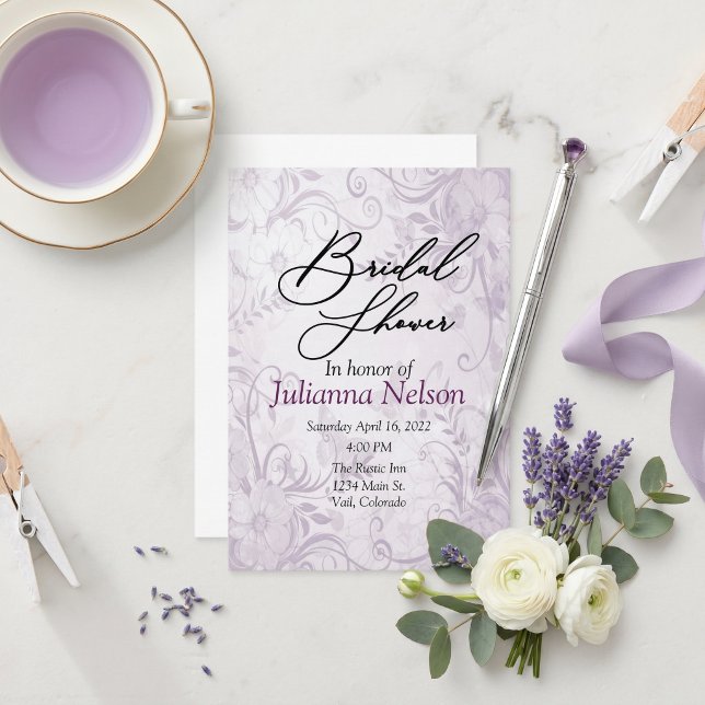 Fondo floral púrpura invitación (Subido por el creador)