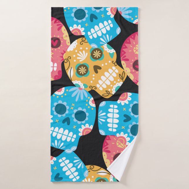 Fondo fluido del cráneo de azúcar (Toalla de baño)