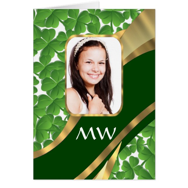 Fondo fotográfico de shamrock verde (Frente)