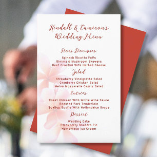 Fondo Frangipani de plantilla de menú boda