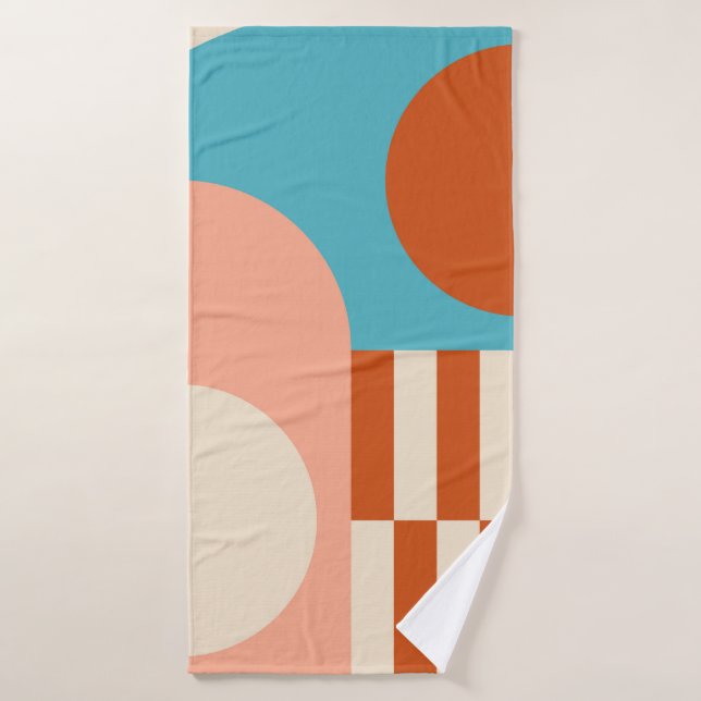 Fondo geométrico abstracto moderno con círculos, (Toalla de baño)