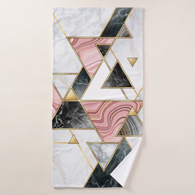 Fondo geométrico abstracto. Mosaico de mármol mode (Toalla de baño)