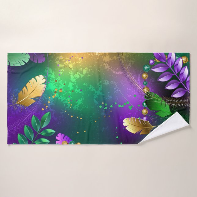 Fondo irlandés mardi gras con cuentas (Toalla de baño)