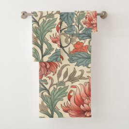 Fondo neutro con floral retro rosa colorido