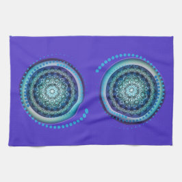 Fondo púrpura Toalla de Medallón Verde Azul