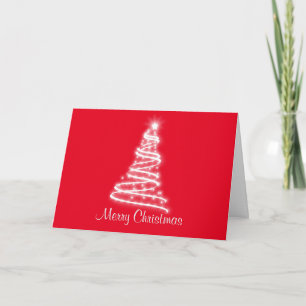 Fondo rojo Árbol blanco de Navidad