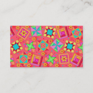 Fondo rojo coralino de la tarjeta de visita del