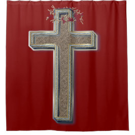 Fondo rojo de la cortina de ducha