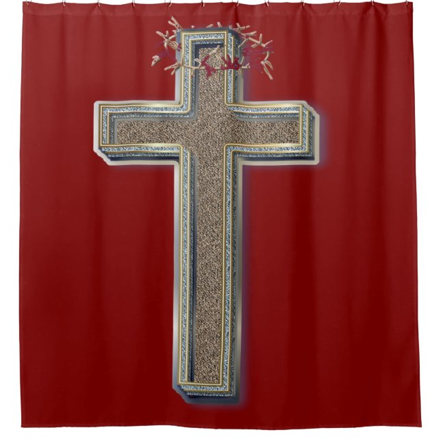 Fondo rojo de la cortina de ducha (Anverso)