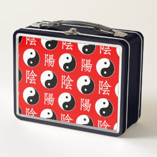 Fondo Rojo Patrón chino de Yinyang