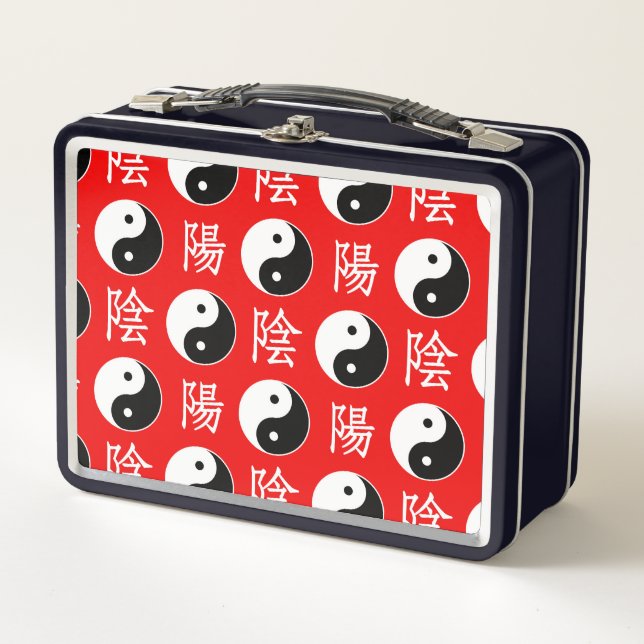 Fondo Rojo Patrón chino de Yinyang (Anverso)