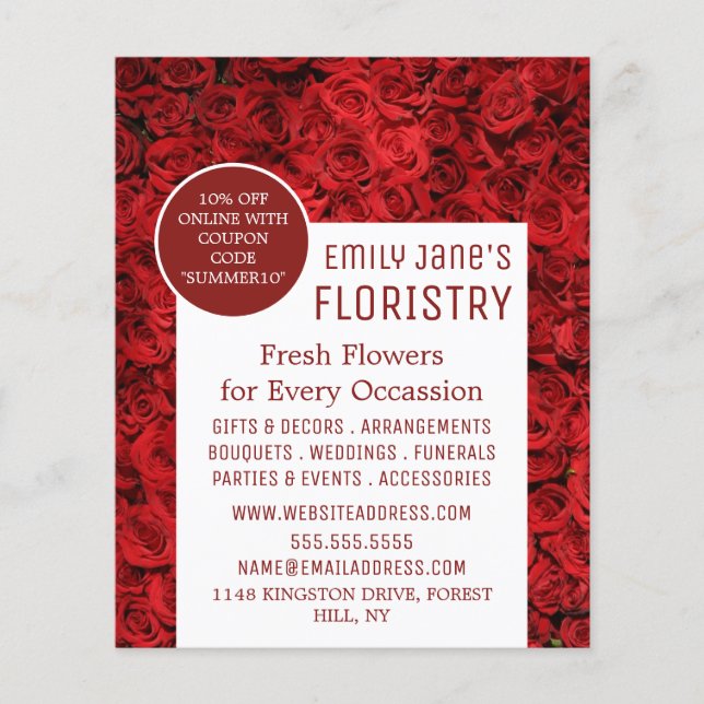 Fondo Rojo Rosa, Publicidad de Floristry (Frente)