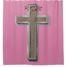 Fondo rosa de la cortina de ducha