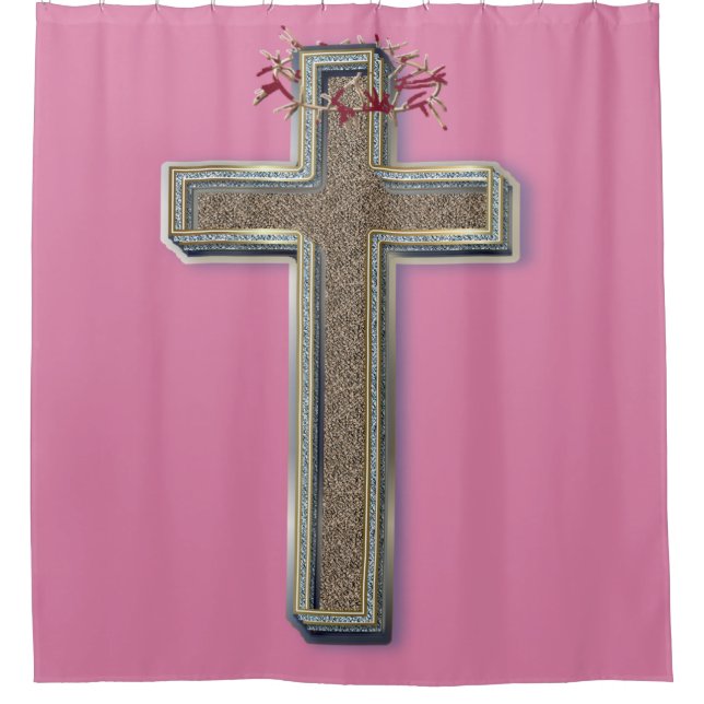 Fondo rosa de la cortina de ducha (Anverso)