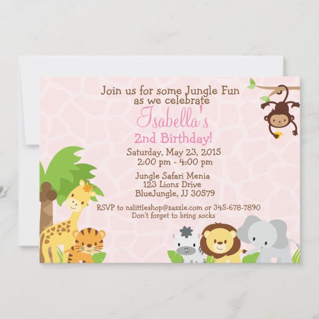 Fondo rosa de la invitación de cumpleaños del Fies (Anverso)