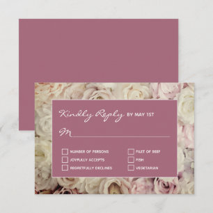 Fondo Rosa de tarjetas RSVP de mora Rosa marrón