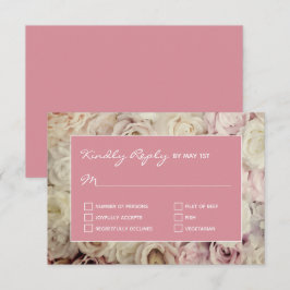 Fondo Rosa de tarjetas RSVP rosadas de Hacienda