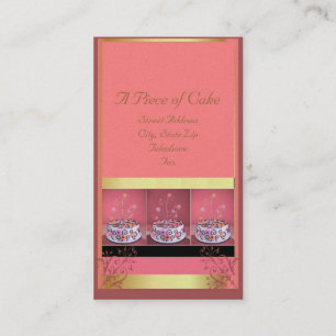 Fondo rosado de las tarjetas de visita de la torta