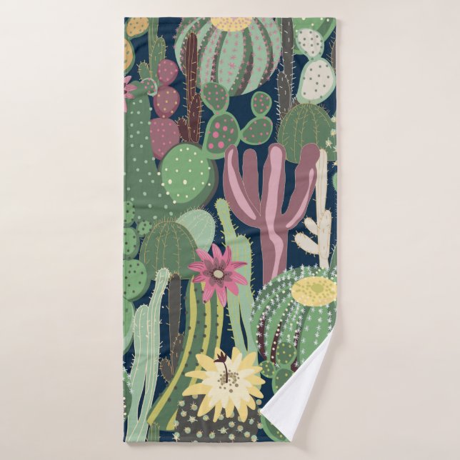 fondo transparente con cactus (Toalla de baño)
