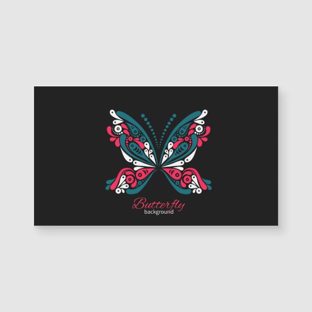 Fondo vectorial con hermosa mariposa. tatuaje (Anverso)