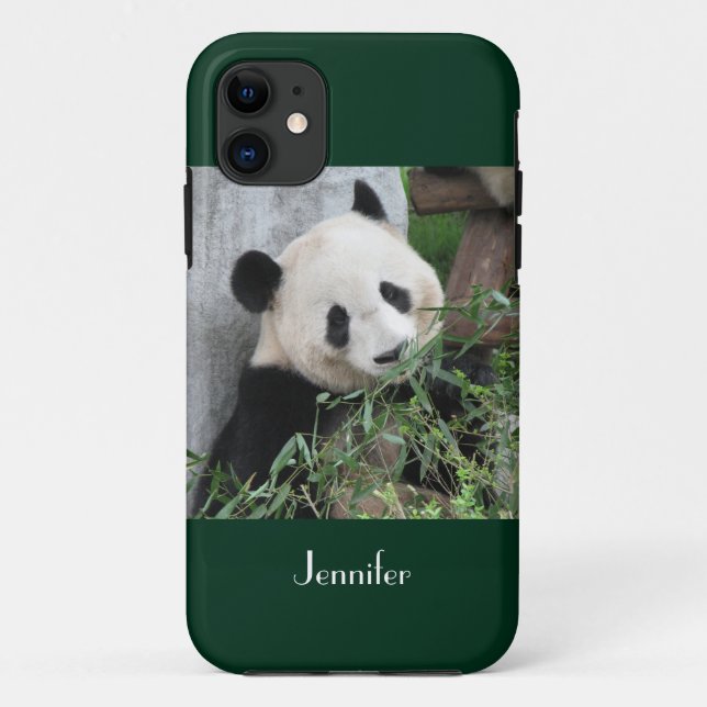 Fondo verde del gigante panda del Funda iPhone SE/ (Reverso)