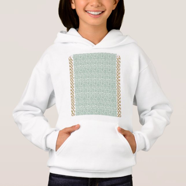 fondo verde y blanco con hojas pequeñas (Anverso)