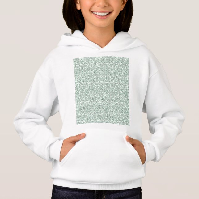 fondo verde y blanco con hojas pequeñas (Anverso)