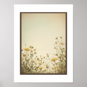 Fondo vintage flores Poster Arte mural