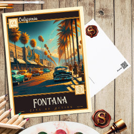 Fontana, California | Tarjeta Postal Antigua