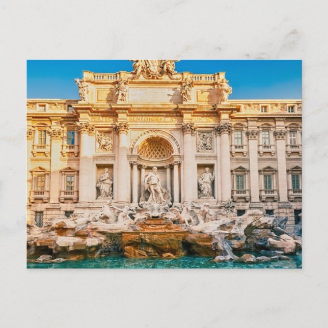 Fontana de Trevi en la postal de Roma (Anverso)