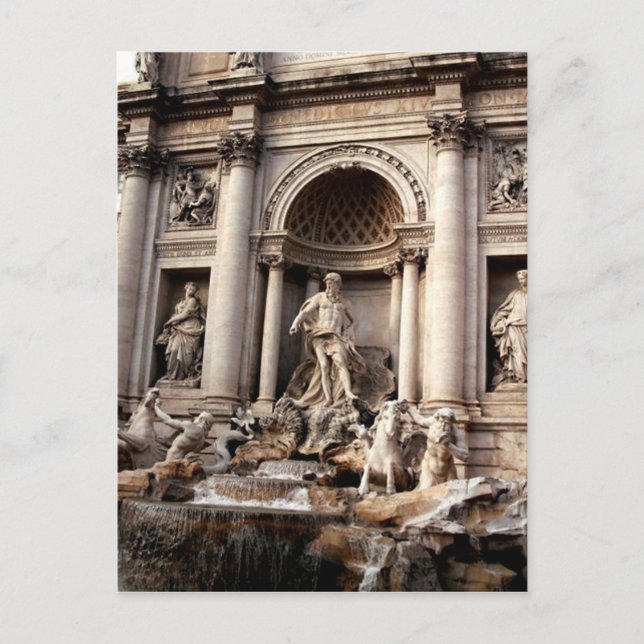 Fontana de Trevi, postal de viaje de Roma (Anverso)