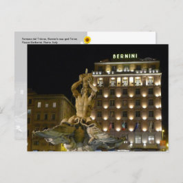 Fontana del Tritone, Roma, Italia - postal