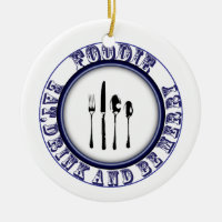 Foodie, come, bebida y sea feliz ornamento