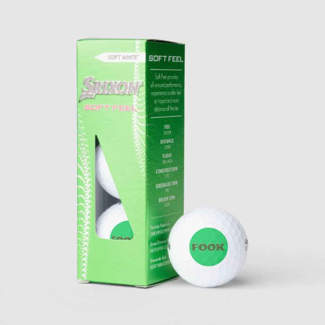 Fook green Srixon Soft Feel bolas de golf 3 pk (Embalaje)