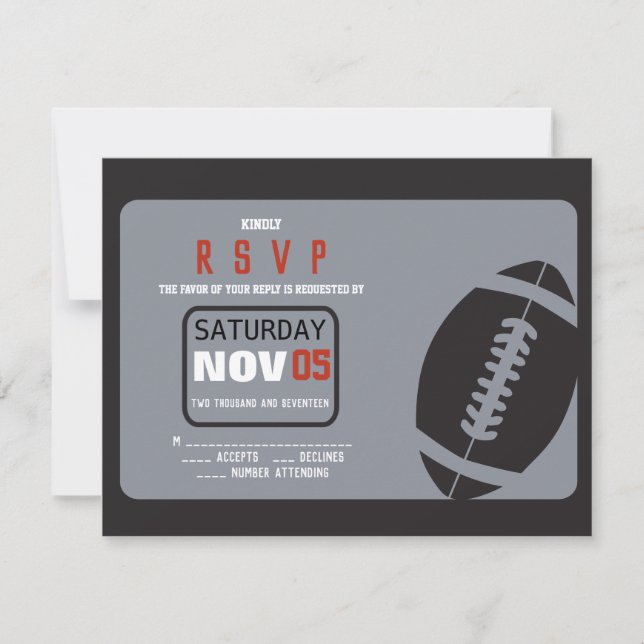 FOOTBAL Bar Mitzvah Invitación Tarjeta de respuest (Anverso)