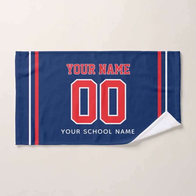 Football Custom Name & Jersey Number, Team Gift (Toalla de mano)