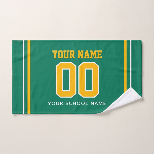 Football Custom Name & Jersey Number, Team Gift (Toalla de mano)