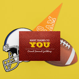 Football Gold Bar Mitzvah Gracias Nota