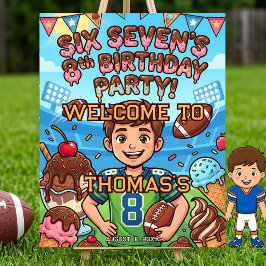 Football Ice Cream Drip Six Seven boy 8th Birthday
