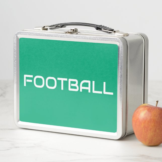 FOOTBALL Sleek White Text Sobre Azul Verde Retro (In situ)