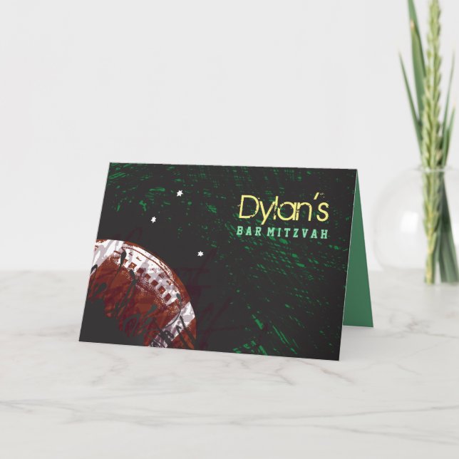 FOOTBALL SPLATTER Bar Mitzvah Gracias Tarjeta (Anverso)