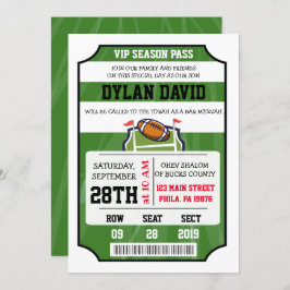 FOOTBALL VIP TICKET Bar Bat Mitzvah Invitación