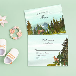 Forest Adventure Deer Baby Shower RSVP