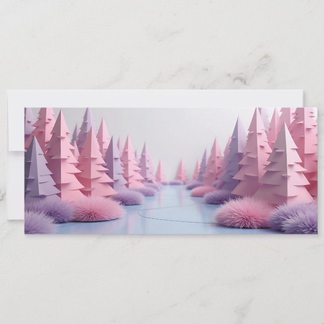 foret de sapins origami rose  (Anverso)