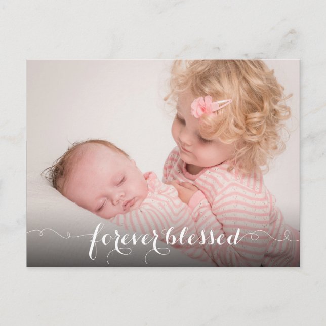 Forever Blessed | Foto de Invitación de recién nac (Anverso)