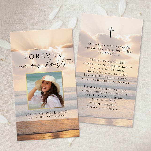 Forever Hearts Beach Sunset Photo Cross Prayer (Subido por el creador)