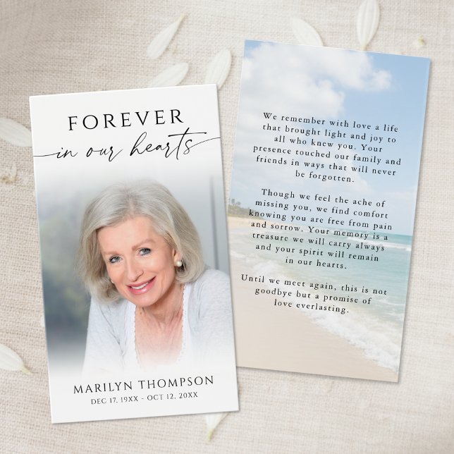 Forever in Our Hearts Beach Memorial Cards (Subido por el creador)