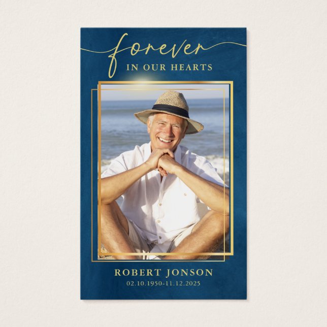 Forever In our Hearts Funeral Photo Prayer (Anverso)