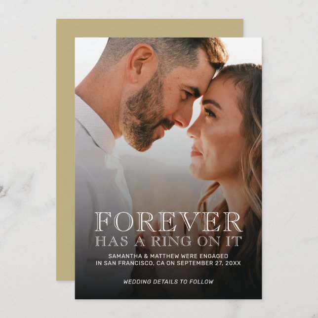 Forever Tiene Un Anillo Sobre La Invitación De Com (Anverso / Reverso)