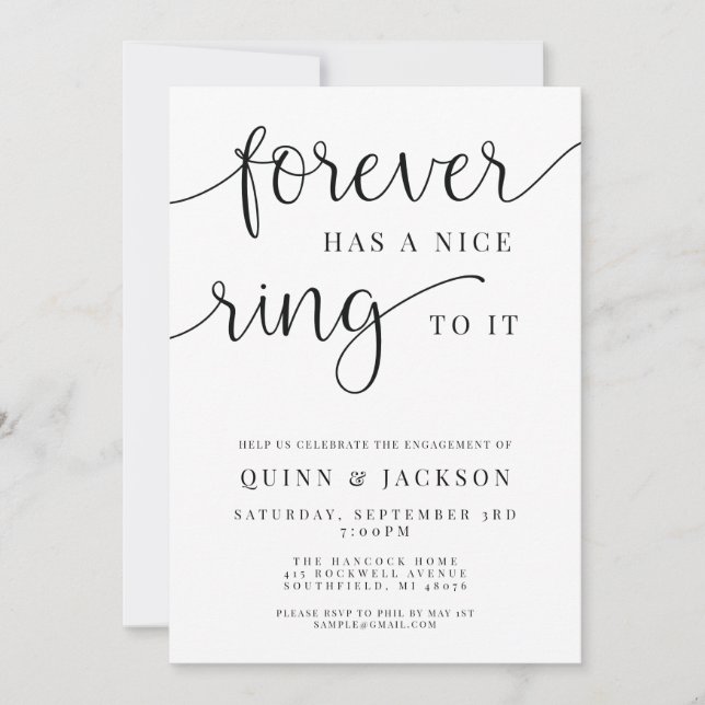 Forever Tiene Un Bonito Anillo Para La Invitación  (Anverso)